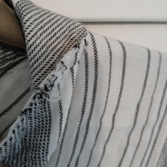 Pink Rose Women's Shirt Dress Size Sm Striped Black white Waist Tie 3/4 Sleeve - Picture 4 of 4